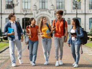 Indian and international university students studying abroad in Europe
